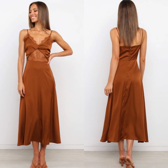 Petal & Pup Dresses & Skirts - NEW WITH TAGS Petal & Pup Ariel Slip Dress - Rust Burnt Orange